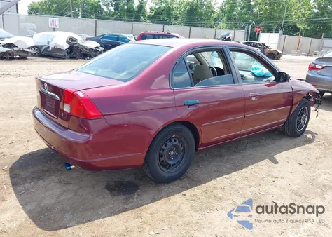 2003 Honda Civic Lx z USA, uszkodzony, nr VIN 2HGES165X3H597779